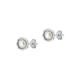 Sterling Silver Rhodium Plated Pearl Earrings