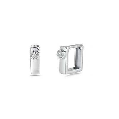 Sterling Silver Oxidize Clear CZ Earrings