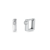 Sterling Silver Oxidize Clear CZ Earrings