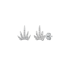 Load image into Gallery viewer, Sterling Silver Rhodium Plated Fingers Clear CZ Earrings