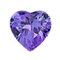 Sterling Silver Rhodium Plated 5mm Heart Color CZ Earrings