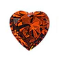 Sterling Silver Rhodium Plated 5mm Heart Color CZ Earrings