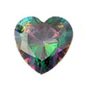 Sterling Silver Rhodium Plated 8mm Heart Color CZ Earrings