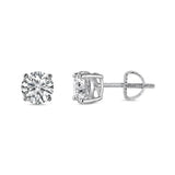 Sterling Silver Rhodium Plated 5mm Round Lab Grown Diamond Earrings