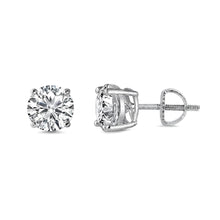 Load image into Gallery viewer, Sterling Silver Rhodium Plated 5.8mm Round Lab Grown Diamond Earrings