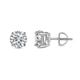 Sterling Silver Rhodium Plated 5.8mm Round Lab Grown Diamond Earrings