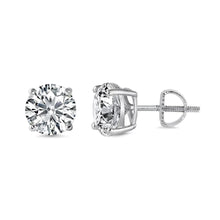 Load image into Gallery viewer, Sterling Silver Rhodium Plated 6.5mm Round Lab Grown Diamond Earrings
