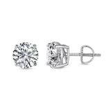 Sterling Silver Rhodium Plated 6.5mm Round Lab Grown Diamond Earrings