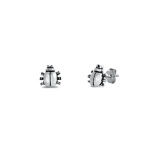 Load image into Gallery viewer, Sterling Silver Beetle Stud Earrings