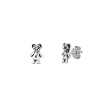 Load image into Gallery viewer, Sterling Silver Teddy Bear Stud Earrings