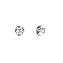 Load image into Gallery viewer, Sterling Silver 10mm Clover Stud Earrings