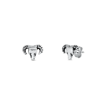 Load image into Gallery viewer, Sterling Silver Ram Stud Earrings
