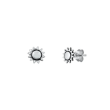 Sterling Silver Sun Stud Earrings