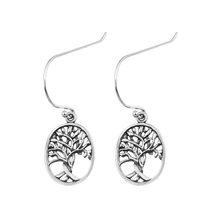 Load image into Gallery viewer, Sterling Silver Oxidized Tree Of Life Assorted Plain Earrings
