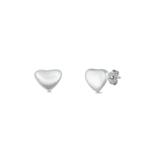 Load image into Gallery viewer, Sterling Silver Pebble Heart Stud Earrings