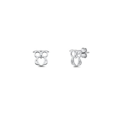 Sterling Silver Owl Stud Earrings