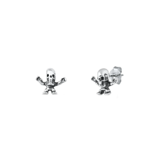 Load image into Gallery viewer, Sterling Silver Skull Stud Earrings