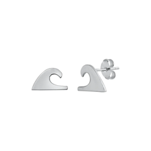 Load image into Gallery viewer, Sterling Silver Wave Stud Earrings