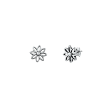Load image into Gallery viewer, Sterling Silver Oxidized Daisy Stud Earrings