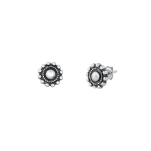 Load image into Gallery viewer, Sterling Silver Oxidized 8mm Bali Style Stud Earrings