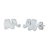 Sterling Silver Oxidized Elephant Stud Earrings