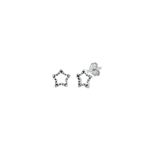 Load image into Gallery viewer, Sterling Silver Oxidized Star Stud Earrings