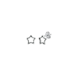 Sterling Silver Oxidized Star Stud Earrings