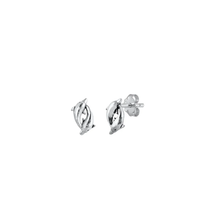 Load image into Gallery viewer, Sterling Silver Oxidized Dolphins Stud Earrings