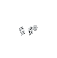 Sterling Silver Oxidized Dolphins Stud Earrings