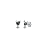 Sterling Silver Oxidized Lobster Stud Earrings
