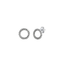 Load image into Gallery viewer, Sterling Silver Oxidized Open Circle Stud Earrings