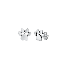 Load image into Gallery viewer, Sterling Silver Oxidized Paw Prints Stud Earrings