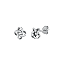 Load image into Gallery viewer, Sterling Silver Oxidized Knot Stud Earrings
