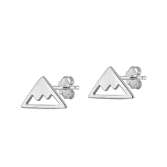 Sterling Silver Oxidized Mountain Stud Earrings