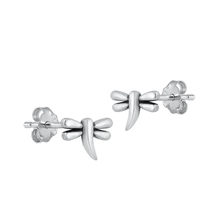 Load image into Gallery viewer, Sterling Silver Oxidized Dragonfly Stud Earrings