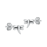 Sterling Silver Oxidized Dragonfly Stud Earrings