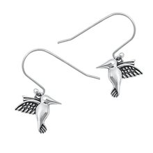 Load image into Gallery viewer, Sterling Silver Oxidized Hummingbird Stud Earrings