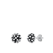 Load image into Gallery viewer, Sterling Silver Oxidized Bali Style Stud Earrings