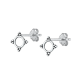 Sterling Silver Oxidized Bali Stud Earrings