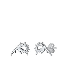 Load image into Gallery viewer, Sterling Silver Oxidized 5.6mm Sun Stud Earrings