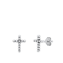 Load image into Gallery viewer, Sterling Silver Oxidized Cross Stud Earrings