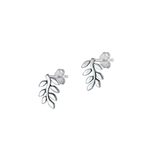 Load image into Gallery viewer, Sterling Silver Oxidized Branch Leaves Stud Earrings