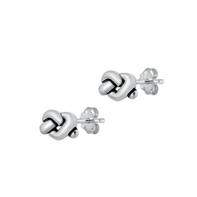 Sterling Silver Oxidized Knot Earrings