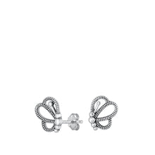 Load image into Gallery viewer, Sterling Silver Oxidized Butterfly Stud Earrings