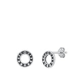 Sterling Silver Oxidized Moon Phases Earrings