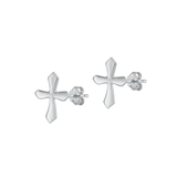 Sterling Silver Oxidized Cross Earrings