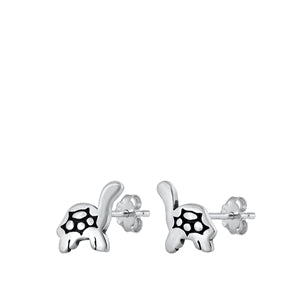Sterling Silver Oxidized Turtle Earrings