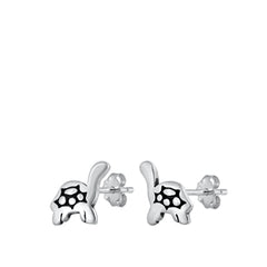 Sterling Silver Oxidized Turtle Earrings