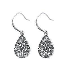 Sterling Silver Oxidized Tree Earrings