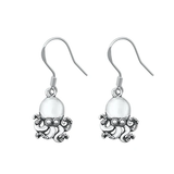 Sterling Silver Oxidized Octopus Assorted Plain Earrings